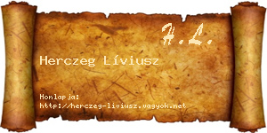 Herczeg Líviusz névjegykártya